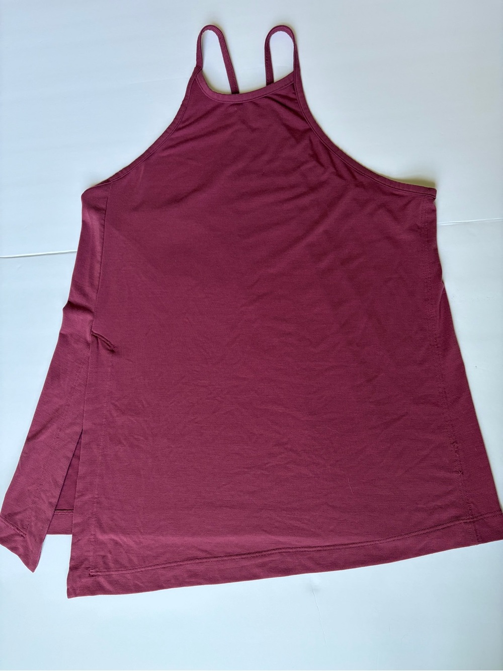Athleta High Neck Racerback Tank Top XS Mauve Burgundy Yoga Activewear
